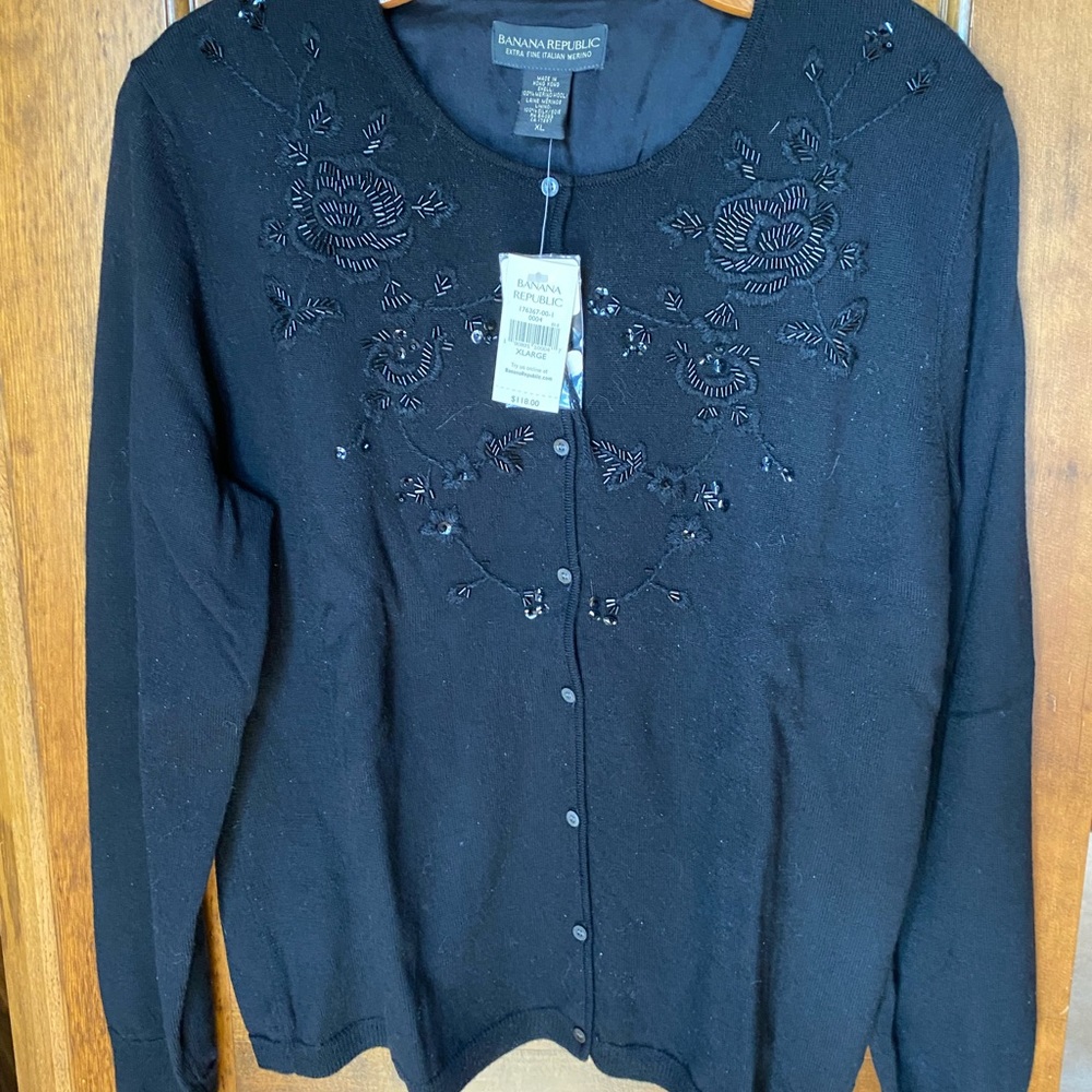Fancy Banana Republic Cardigan with Beading and lining